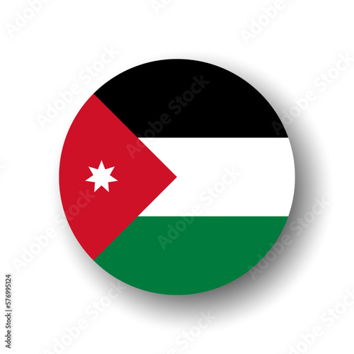 Jordan flag - flat vector circle icon or badge with dropped shadow. Free Download Jordan flag - flat vector circle icon or badge with dropped shadow. - GFXLoad