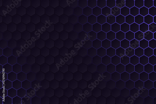 Abstract minimalist black illustration design with hexagon grid. Honeycomb cells