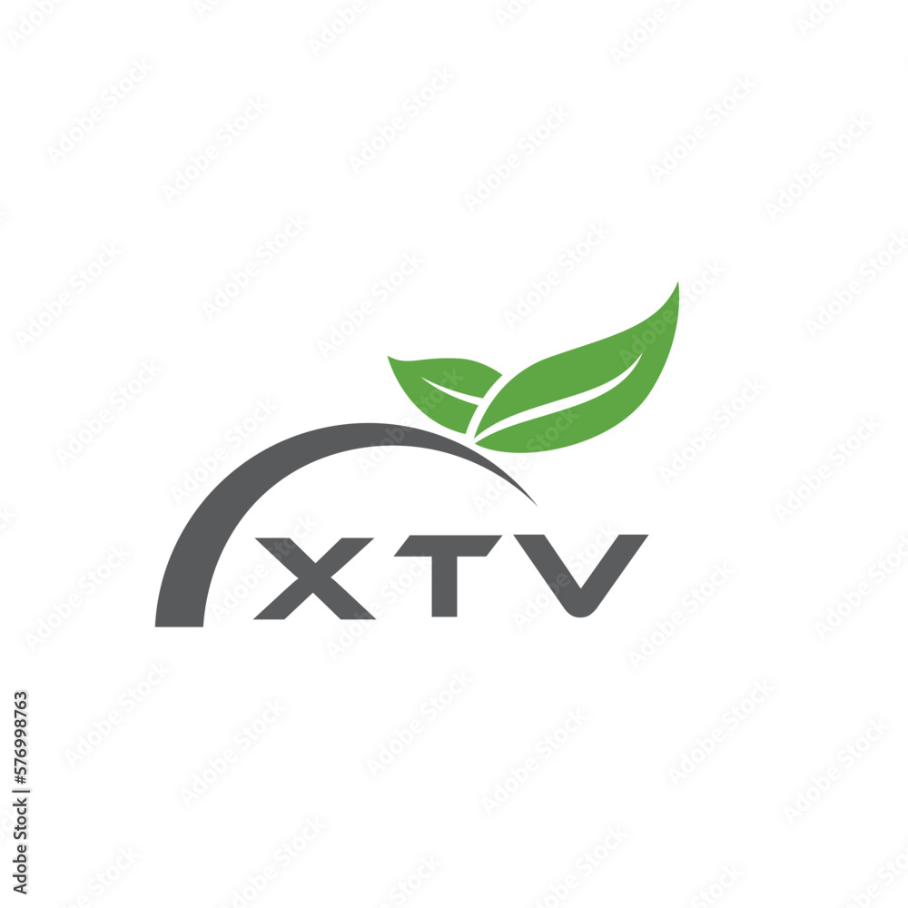 XTV letter nature logo design on white background. XTV creative initials letter leaf logo concept. XTV letter design.