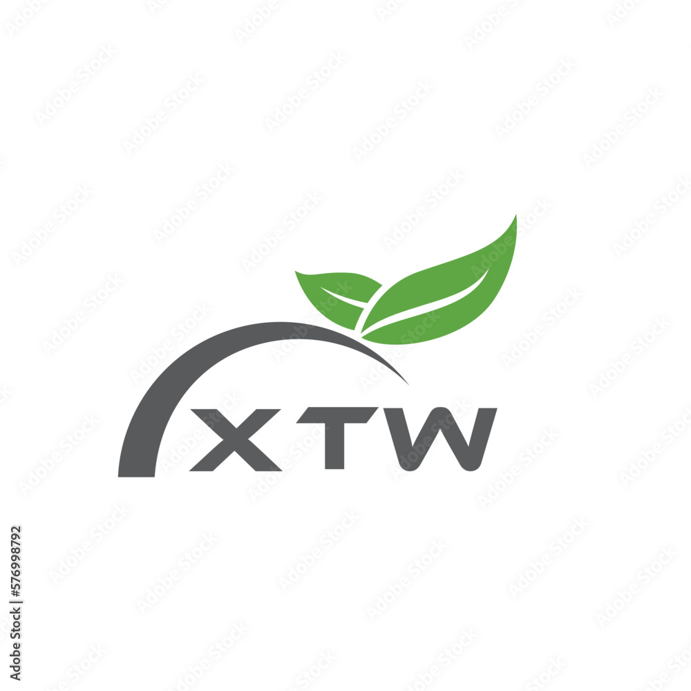 XTW letter nature logo design on white background. XTW creative initials letter leaf logo concept. XTW letter design.