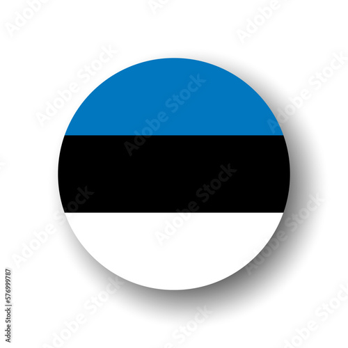 Estonia flag - flat vector circle icon or badge with dropped shadow. Free Download Estonia flag - flat vector circle icon or badge with dropped shadow. - GFXLoad