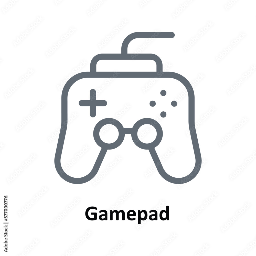 Gamepad Vector  Outline Icons. Simple stock illustration stock