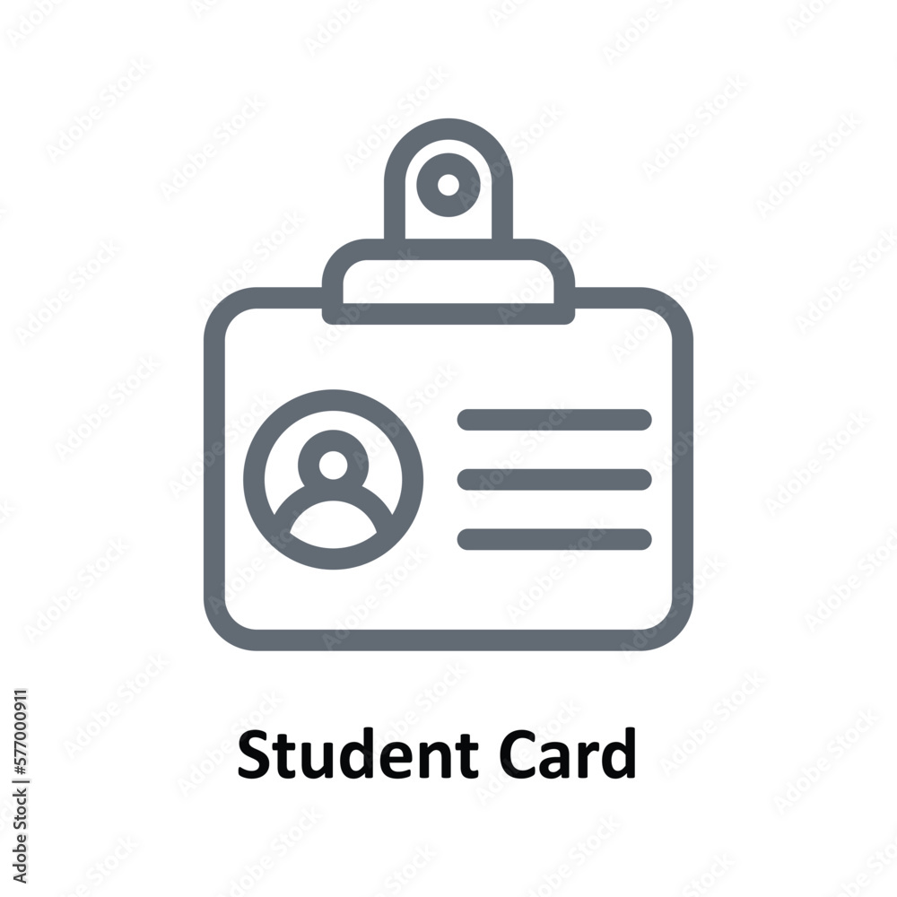 Student Card Vector Outline Icons. Simple stock illustration stock Student Card Vector Outline Icons. Simple stock illustration stock