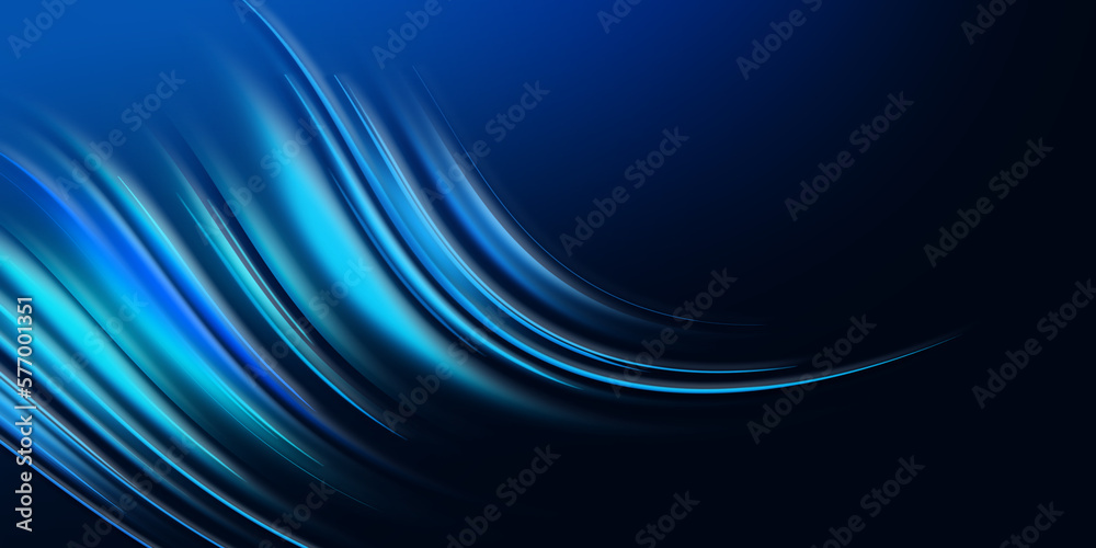 Fototapeta premium Glowing lines on blue background