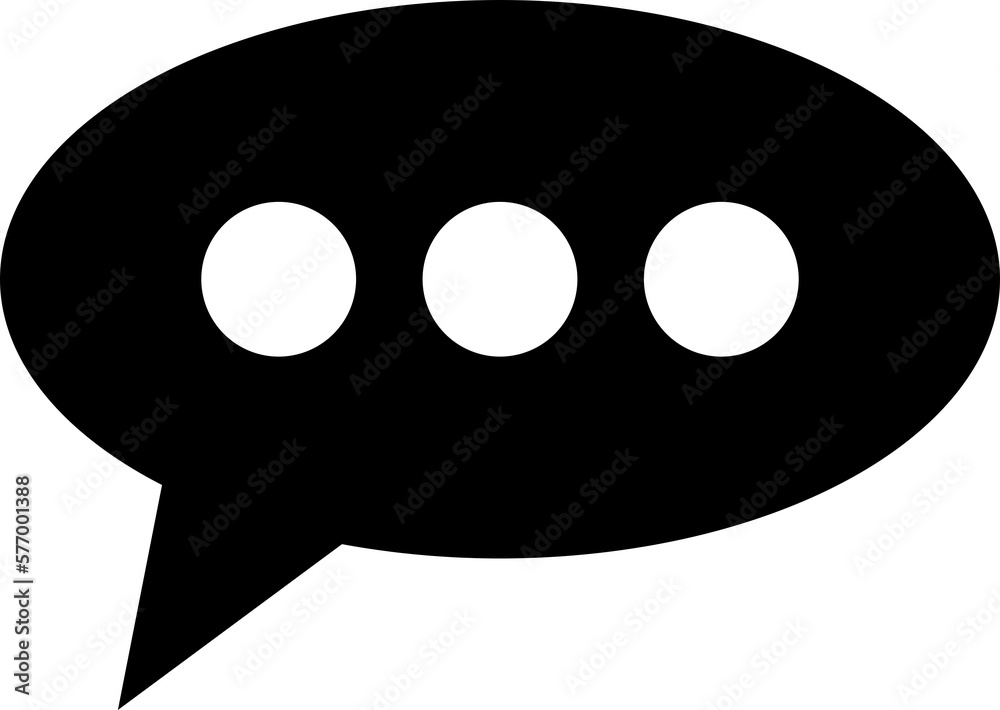 Fototapeta premium Black speech bubble chat icon PNG