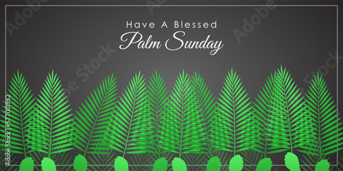 Vector illustration of Happy Palm Sunday wishes greeting banner