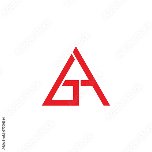 letter ga simple linked triangle geometric line logo vector photo