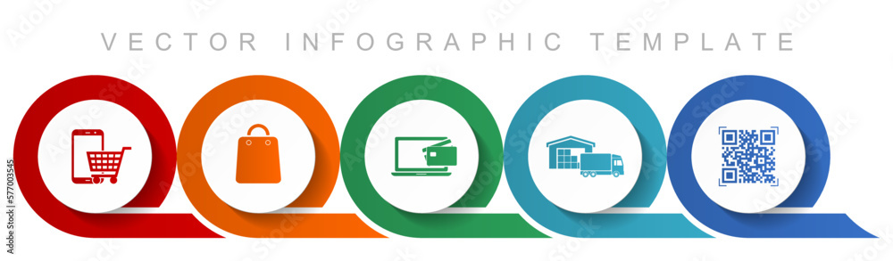 Online store icon set, miscellaneous icons such as smartphone, cart, bag, delivery and qr code for webdesign and mobile applications, flat design infographic vector template in eps 10 Online store icon set, miscellaneous icons such as smartphone, cart, bag, delivery and qr code for webdesign and mobile applications, flat design infographic vector template in eps 10