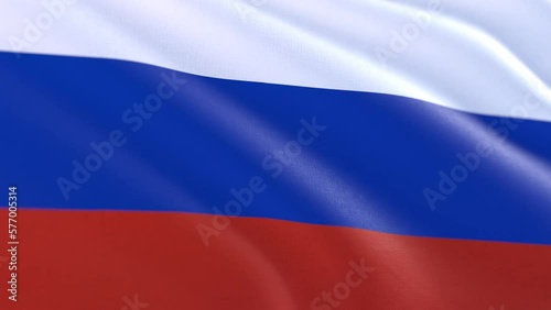 Slow motion loop of a Russia flag waving in the wind