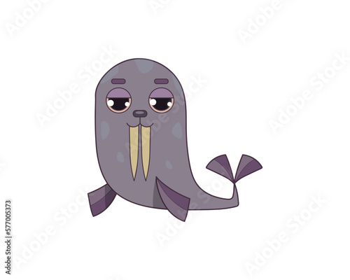 Walrus vector isolated colour icon.Walrus animal vector icon. Walrus icon