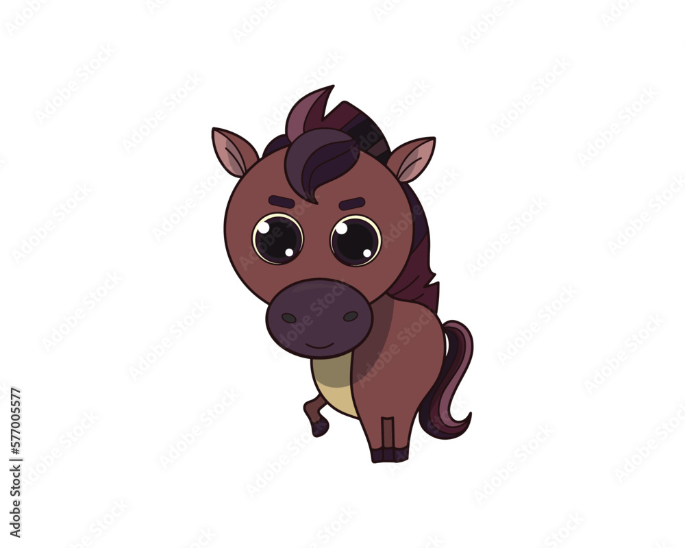 Fototapeta premium Horse vector isolated colour icon. Horse animal vector icon. Horse icon