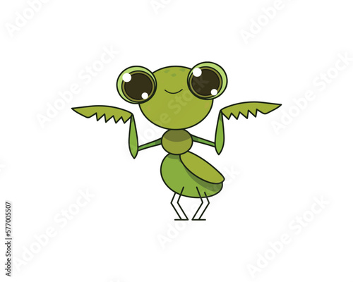 Mantis vector isolated colour icon. Mantis animal vector icon. Mantis icon