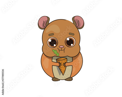 Hamster vector isolated colour icon. Hamster animal vector icon. Hamster icon