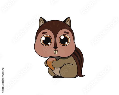 Chipmunk vector isolated colour icon. Chipmunk animal vector icon. Chipmunk icon