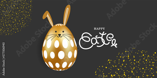 Vector illustration of Happy Easter wishes greeting
