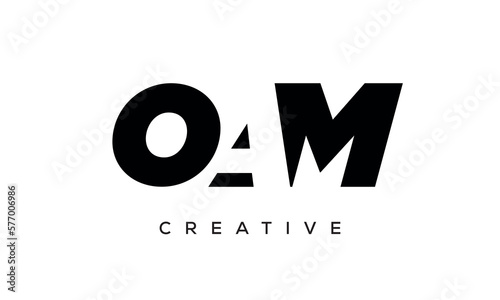 OAM letters negative space logo design. creative typography monogram vector