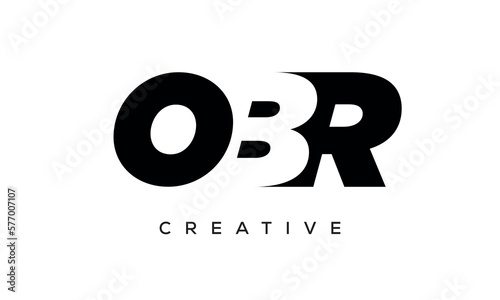 OBR letters negative space logo design. creative typography monogram vector