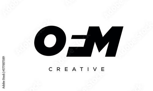 OFM letters negative space logo design. creative typography monogram vector photo