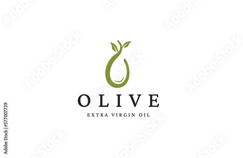 Olive logo icon design template flat. Natural extra virgin oil. beauty, cosmetic and food