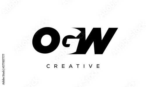 OGW letters negative space logo design. creative typography monogram vector