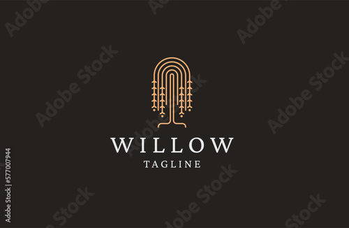 Willow tree logo icon design template flat vector