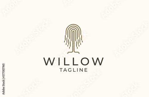 Willow tree logo icon design template flat vector