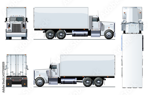 Delivery or cargo truck template isolated on transparency background. 