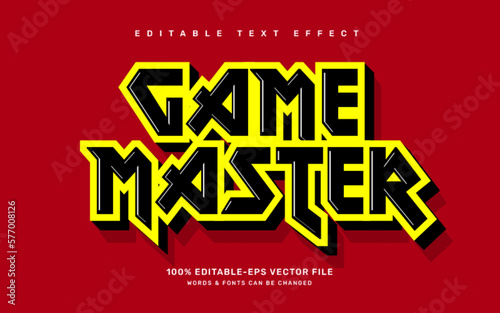 Game master editable text effect template