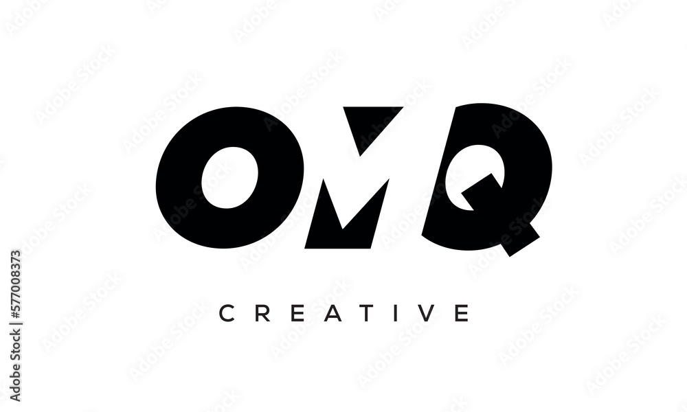 OMQ letters negative space logo design. creative typography monogram vector