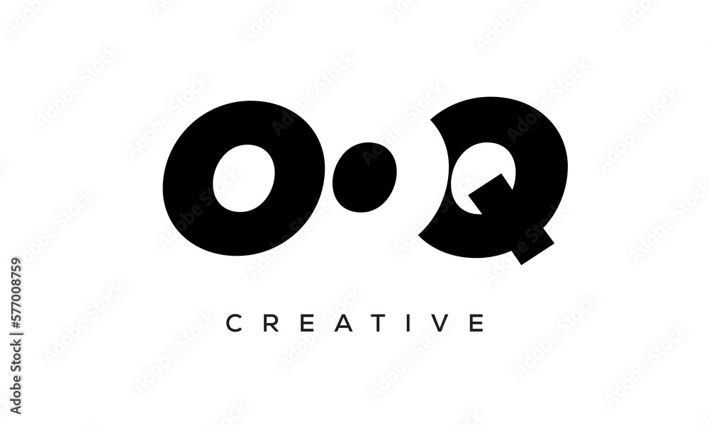 OOQ letters negative space logo design. creative typography monogram vector