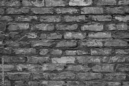 old gray brick wall close-up