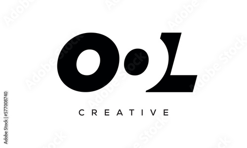 OOL letters negative space logo design. creative typography monogram vector