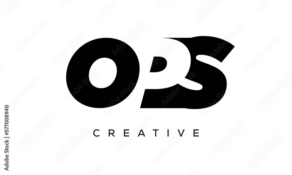 OPS letters negative space logo design. creative typography monogram vector OPS letters negative space logo design. creative typography monogram vector