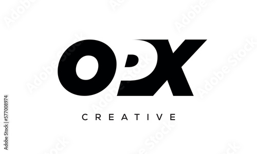 OPX letters negative space logo design. creative typography monogram vector