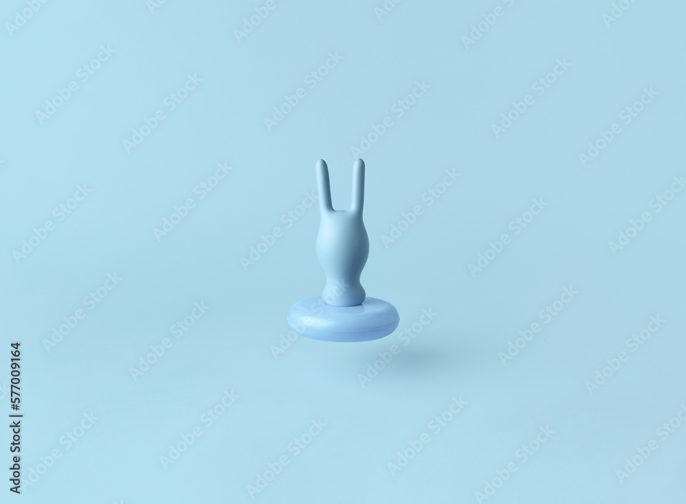 Creative easter minimal concept.Blue background with rabbit shadow. Creative easter minimal concept.Blue background with rabbit shadow.