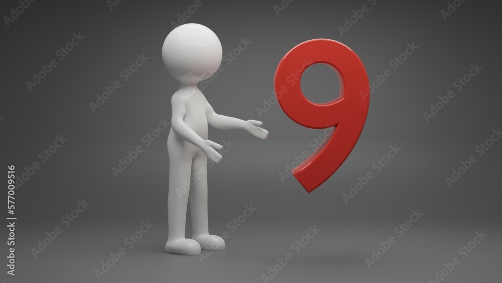 3d person with a number 3d person with a number