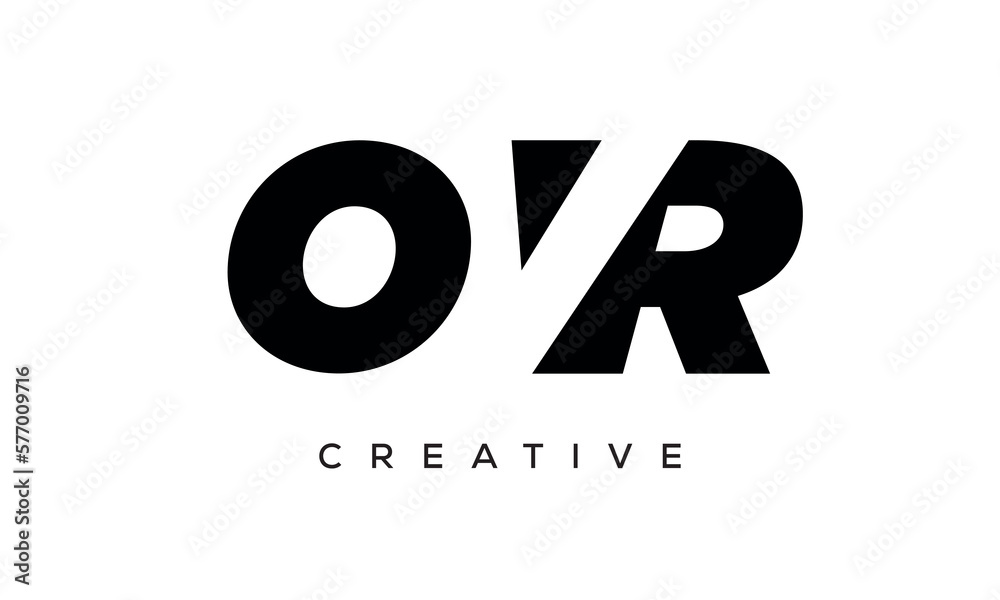 OVR letters negative space logo design. creative typography monogram vector OVR letters negative space logo design. creative typography monogram vector