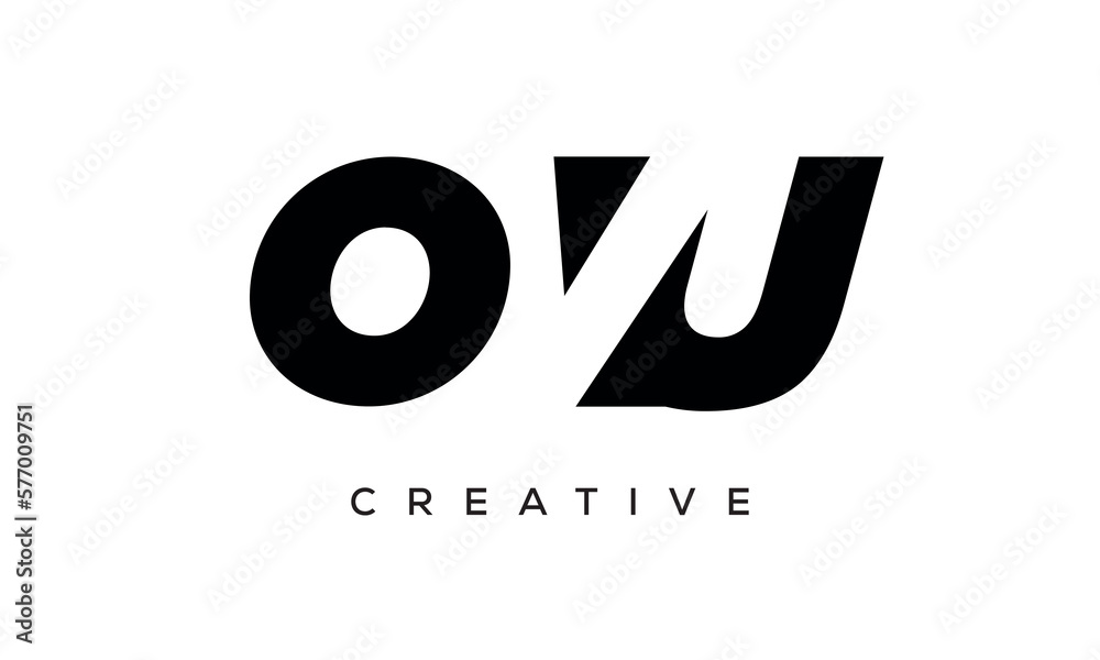OVU letters negative space logo design. creative typography monogram vector