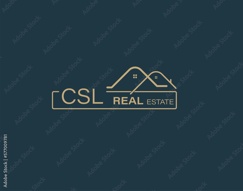 CSL Real Estate and Consultants Logo Design Vectors images. Luxury Real Estate Logo Design Stock