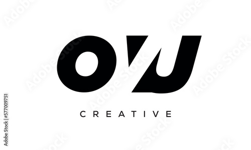 OVU letters negative space logo design. creative typography monogram vector photo
