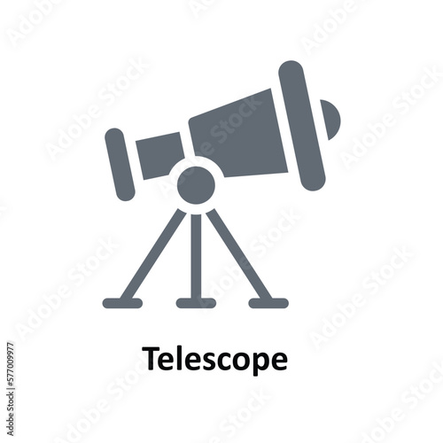 Telescope  Vector  Solid Icons. Simple stock illustration stock