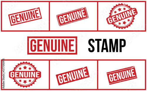 Genuine Rubber Stamp Set Vector