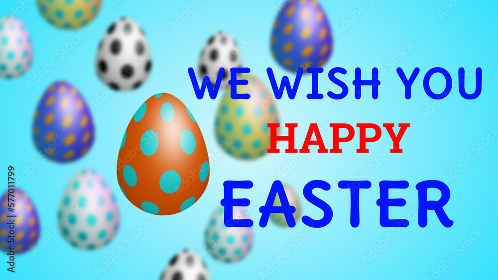 Easter greeting concept image with decorative Easter eggs