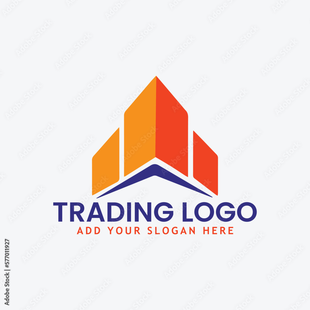 trading logo design vector Stock Vector | Adobe Stock