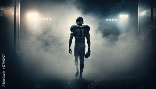 american football player in stadium. generative ai © ArgitopIA