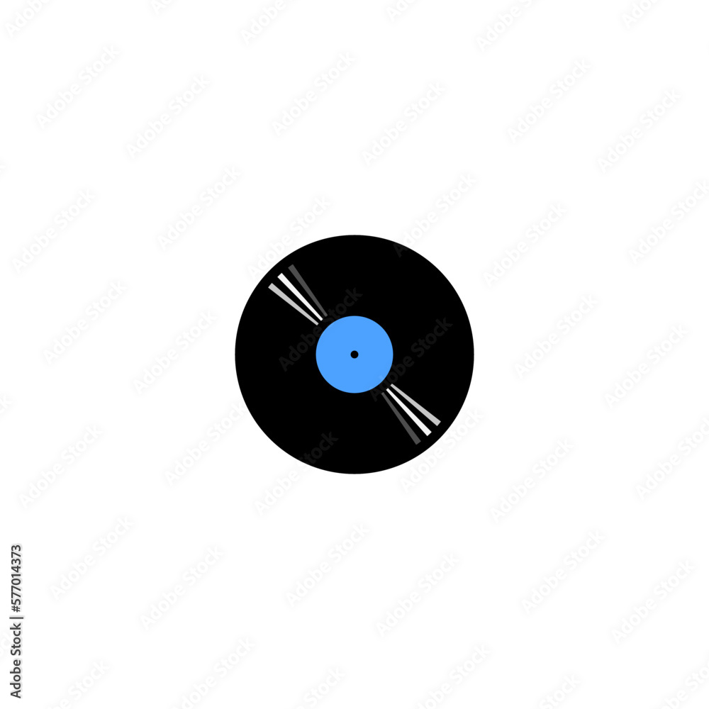 Vector illustration of a vinyl record in black and blue Vector illustration of a vinyl record in black and blue