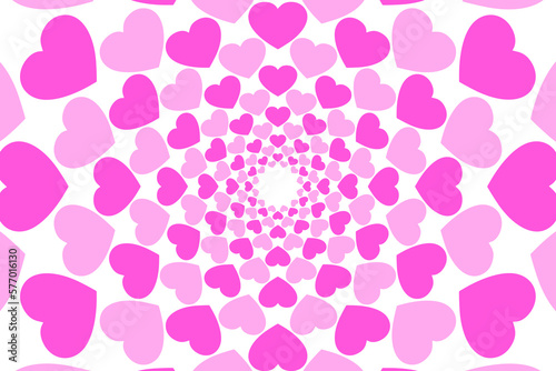 Abstract romantic and love vector background with heart in gradient colors 