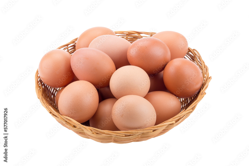 Eggs in basket isolated on a transparent background. Eggs in basket isolated on a transparent background.