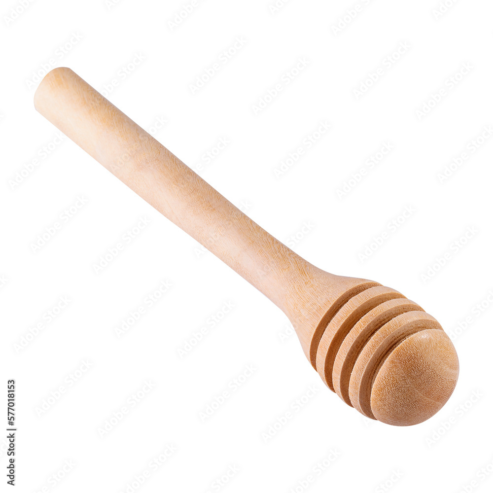 Honey dipper or spoon made from wooden isolated on a transparent background. Honey dipper or spoon made from wooden isolated on a transparent background.