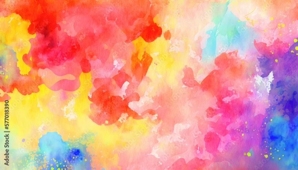 A painting of a colorful background with lots of paint splatters
